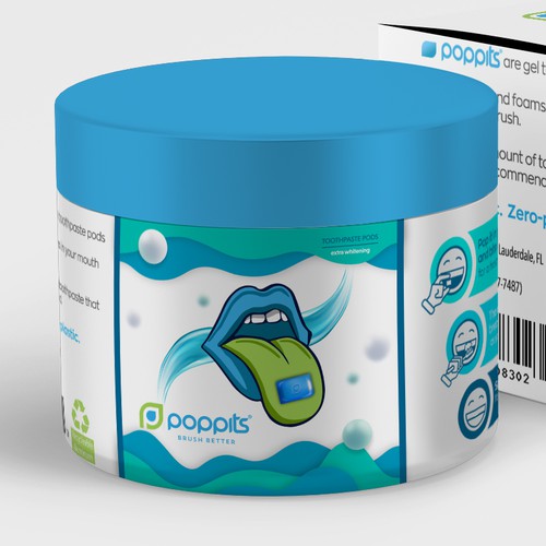 Toothpaste pods label design