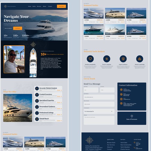 Yacht website design