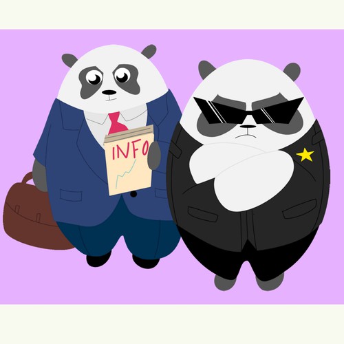 Flat Panda Designs For Infographic