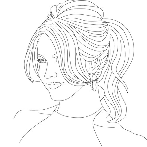 Illustration for pony tail