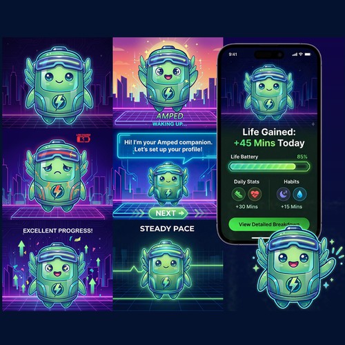 Title: Amped: Interactive Battery Companion for Health & Fitness App