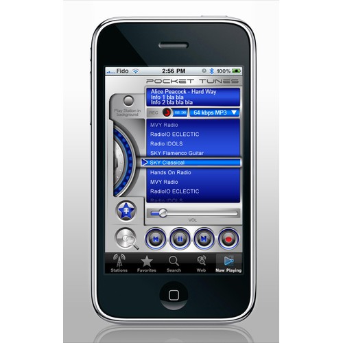 Your design on an iPhone, need skins for our iPhone Media player