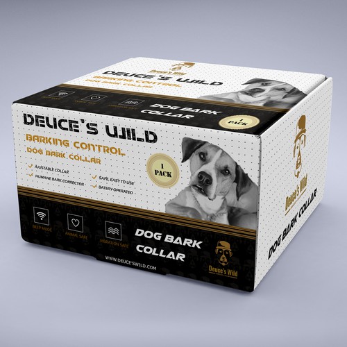 Vibrant New Orleans themed packaging for Dog bark control collar