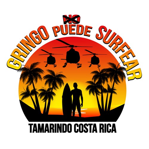 T-Shirt Design "Gringo PUEDE surfear"