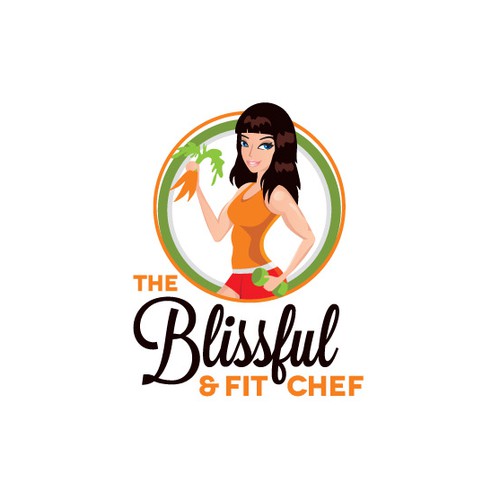 Create a fun and playful logo for The Blissful Chef who is adding personal training!