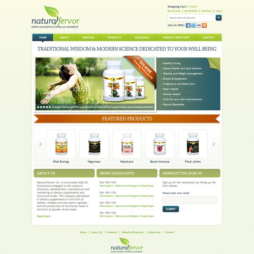 Natural Fervor needs a new website design (Health Supplements)