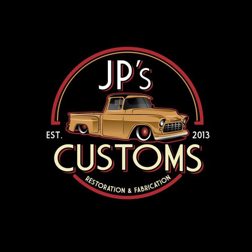 Vintage logo for JP's Customs. 