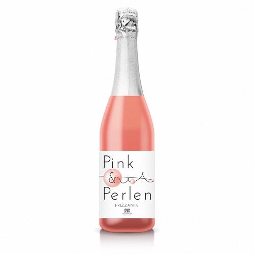 Design a creative label for a sparkling Rosé Wine