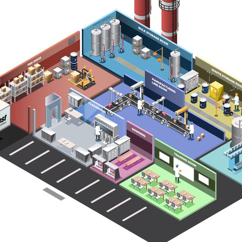 isometric illustration for process expanations