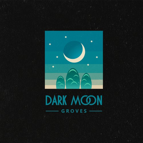 A timeless logo and branding resources for Dark Moon Groves, a permaculture designed farm.