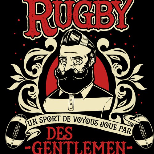 Create cool retro looking gentlemen with rugby twist tee shirt