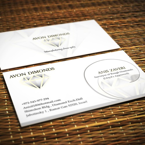 High class business card for diamond consultant