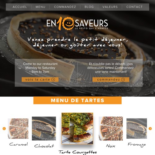 Website design for a French restaurant