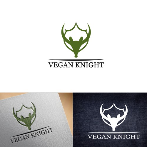 masculine logo vegan knight