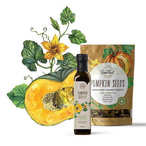 Packaging design for pumpkin seeds and oil