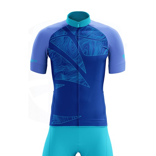 cycling jersey from waztmann mountain art inspiration in topography style