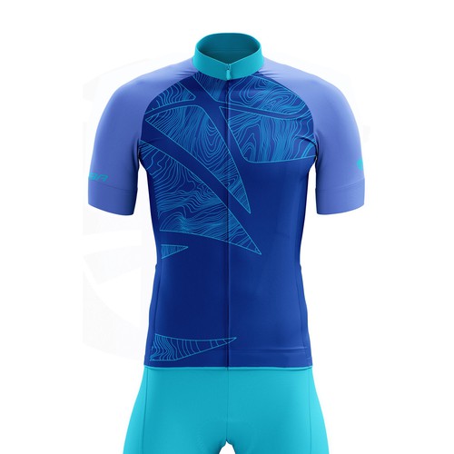 cycling jersey from waztmann mountain art inspiration in topography style