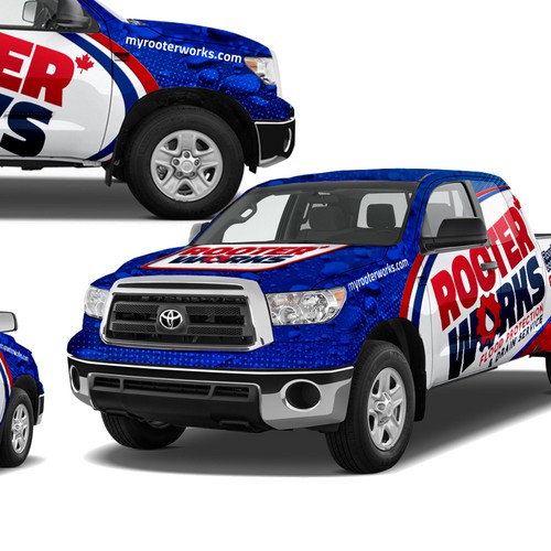 Attention grabbing truck wrap design is needed for RooterWorks
