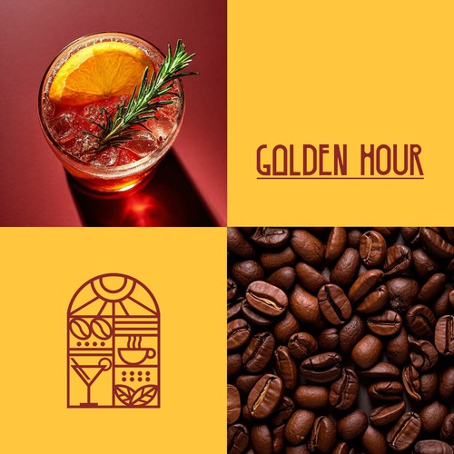 Golden Hour Café & Bar — Art Deco Harmony in Logo Design & Branding