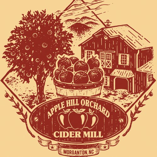 T-shirt design for Apple Hill Orchard