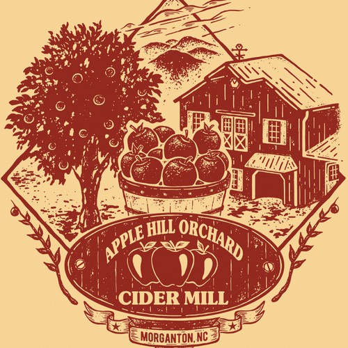 T-shirt design for Apple Hill Orchard