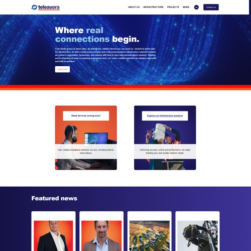 Website Design for Teleauora – Fast, Future-Proof Telecommunications