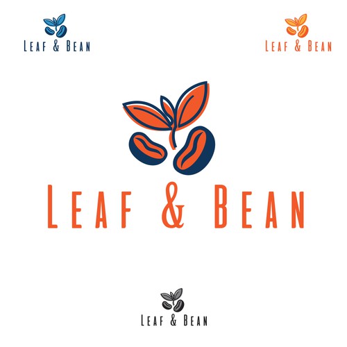 leaf & bean logo concept 2