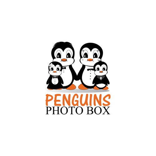 Simple, but classy, Cute Penguins wearing tuxcedo's that are serving you with priceless memory photo