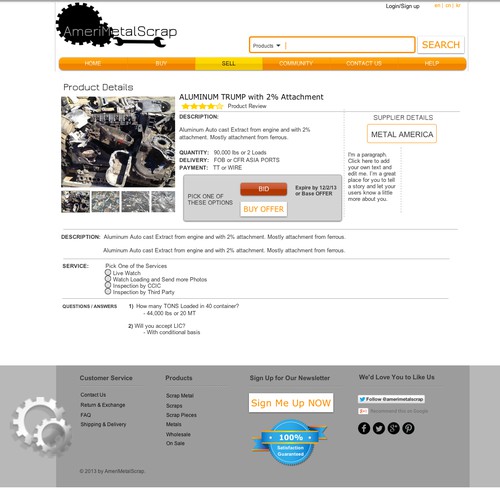MetalScrap List awaits for your creative Web Design Skills!