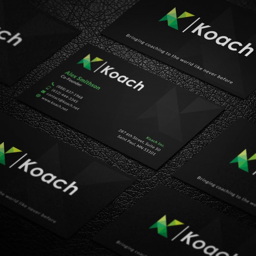 Dark Black Sleek Business Card