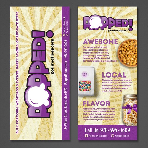 Double Sided Flyer for Gourmet Popcorn
