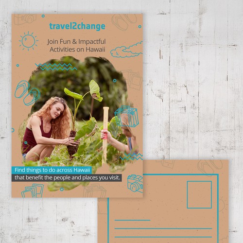 Postcard design for travel agency