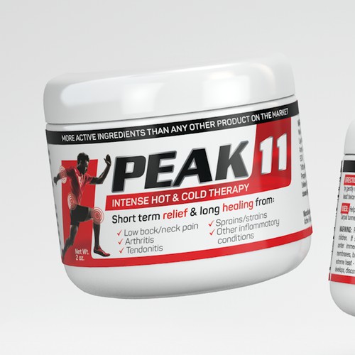 Label design for sports pain - relief cream