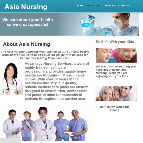 Create a website for an asian nursing recruitment company
