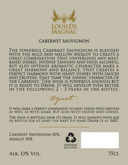Wine labels  for a new range of wines inspired by the Crusader kingdom of Cyprus
