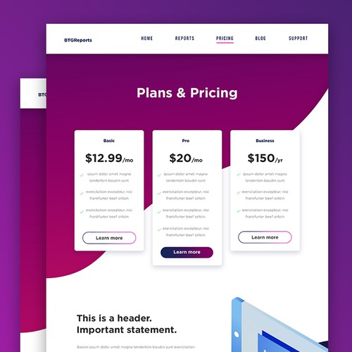 Pricing Landing Page