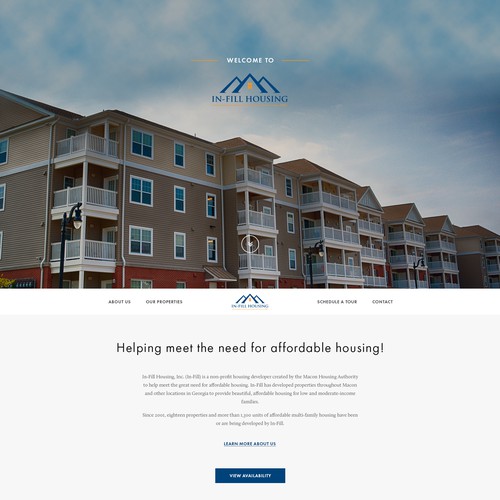 Homepage design for Georgia based community apartment