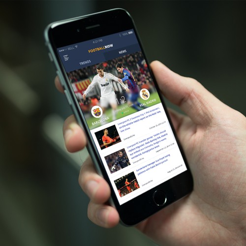 Re-design the clean, sleek UI of the next big thing in football apps