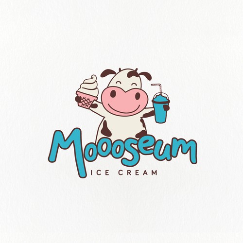 Happy cow logo design for an ice cream shop