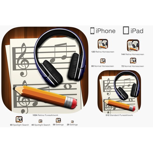 WANTED: @ An eye-catching icon for an ear training mobile app @