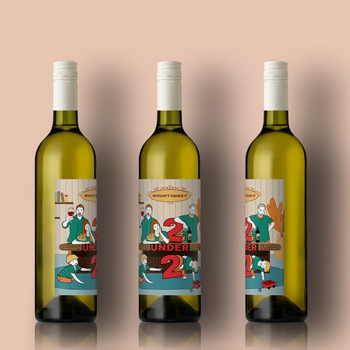 Minimalistic, unique wine bottle label