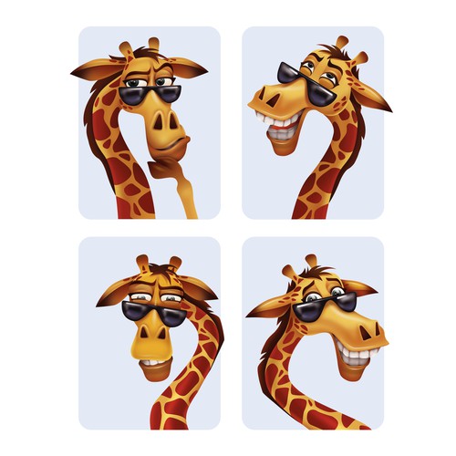 Funny Giraffe Character for Interactive Card game