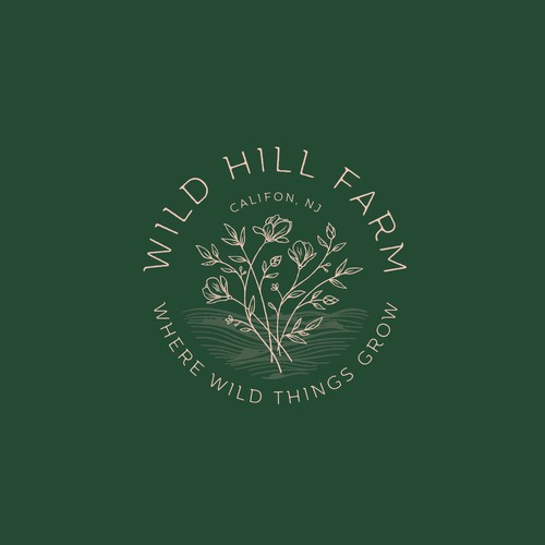 Organic flower farm logo