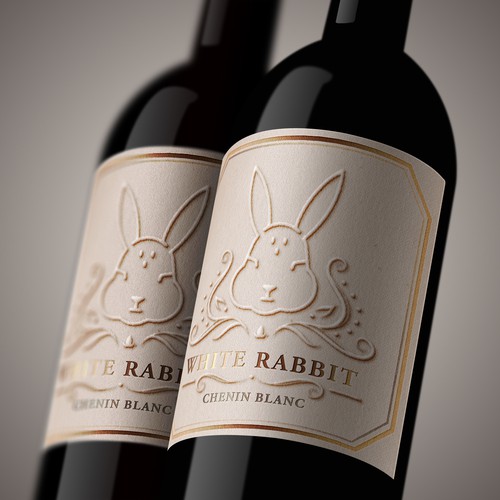 Creative wine label for White rabbit