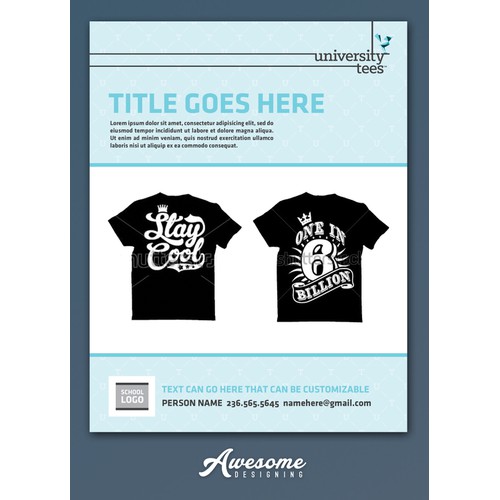 Create an editable flyer for use by college students for a fashion brand!