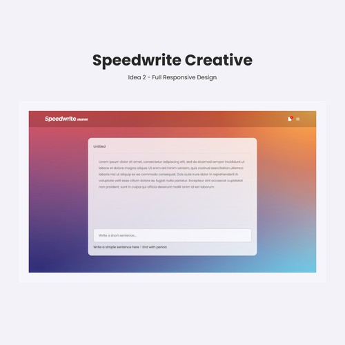 Speedwrite Creative Product - Idea 2