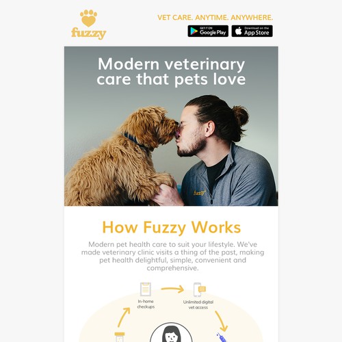 Email newsletter design for Fuzzy