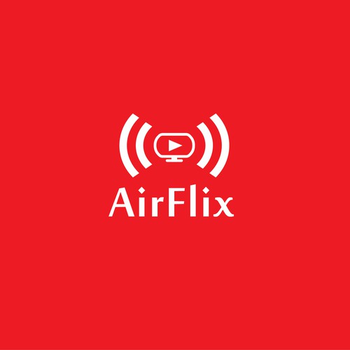 Create a logo for Airflix a video streaming application (TV, device, desktop) 
