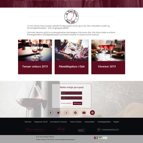 Leading wine critic in Norway needs new, modern web design