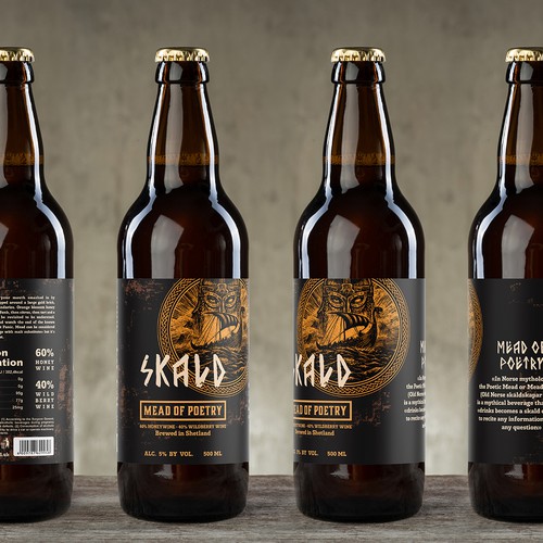 Label for viking Mead Skald